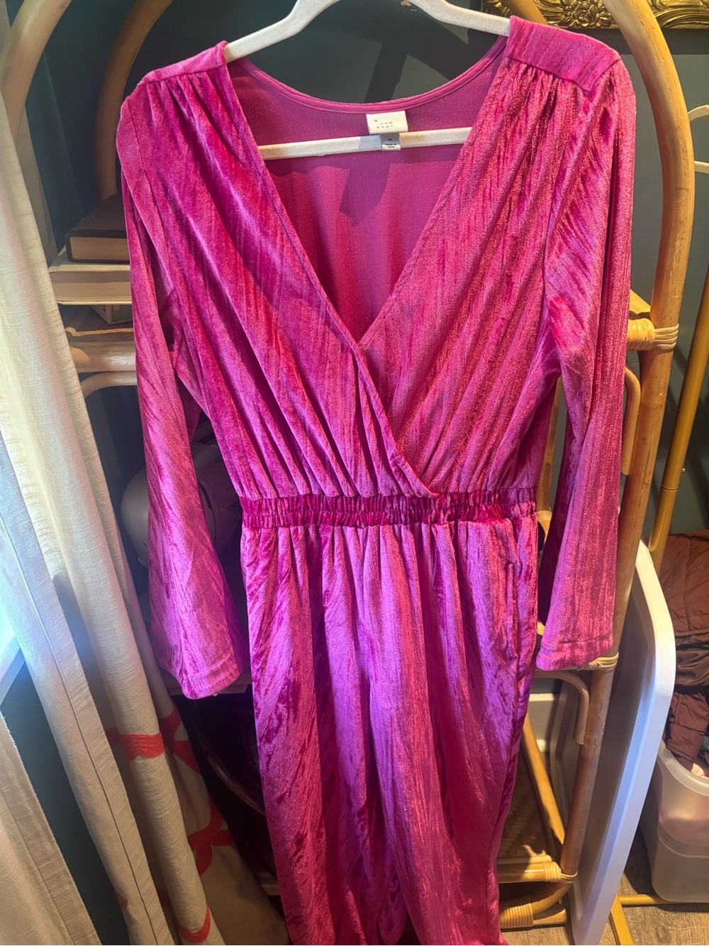 a new day Bright Fuchsia V-Neck Top